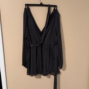 Torrid Black Glitter Wrap Top